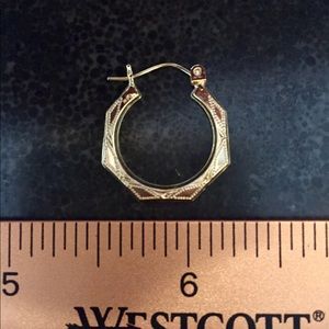 Genuine 14K Yellow Gold 2nd Hole Hoop Earring